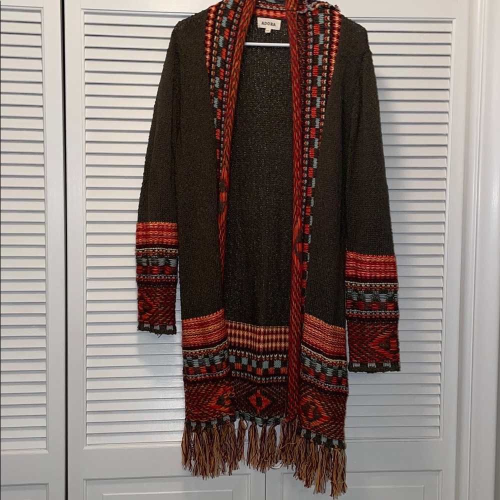 ADORA Multicolor Patterned Cardigan, Size M/L